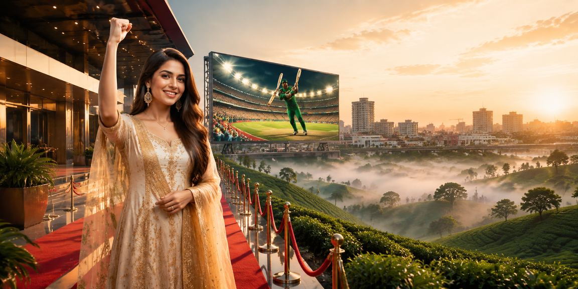 নারায়ণগঞ্জ চা বাগানের পাশে ক্রিকেট বেটিং উপভোগকারী ব্যক্তি
